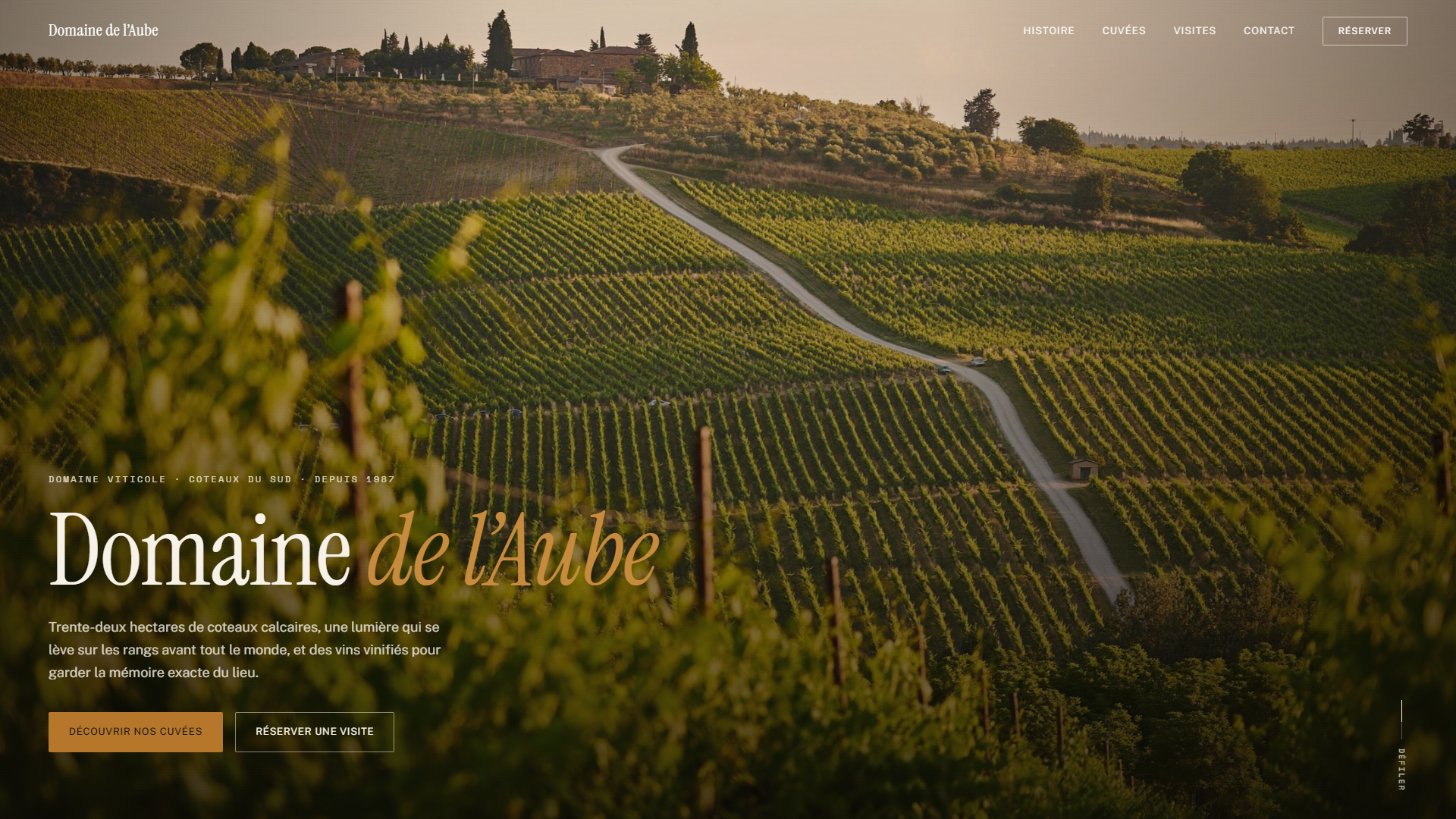 Accueil Domaine de l'Aube